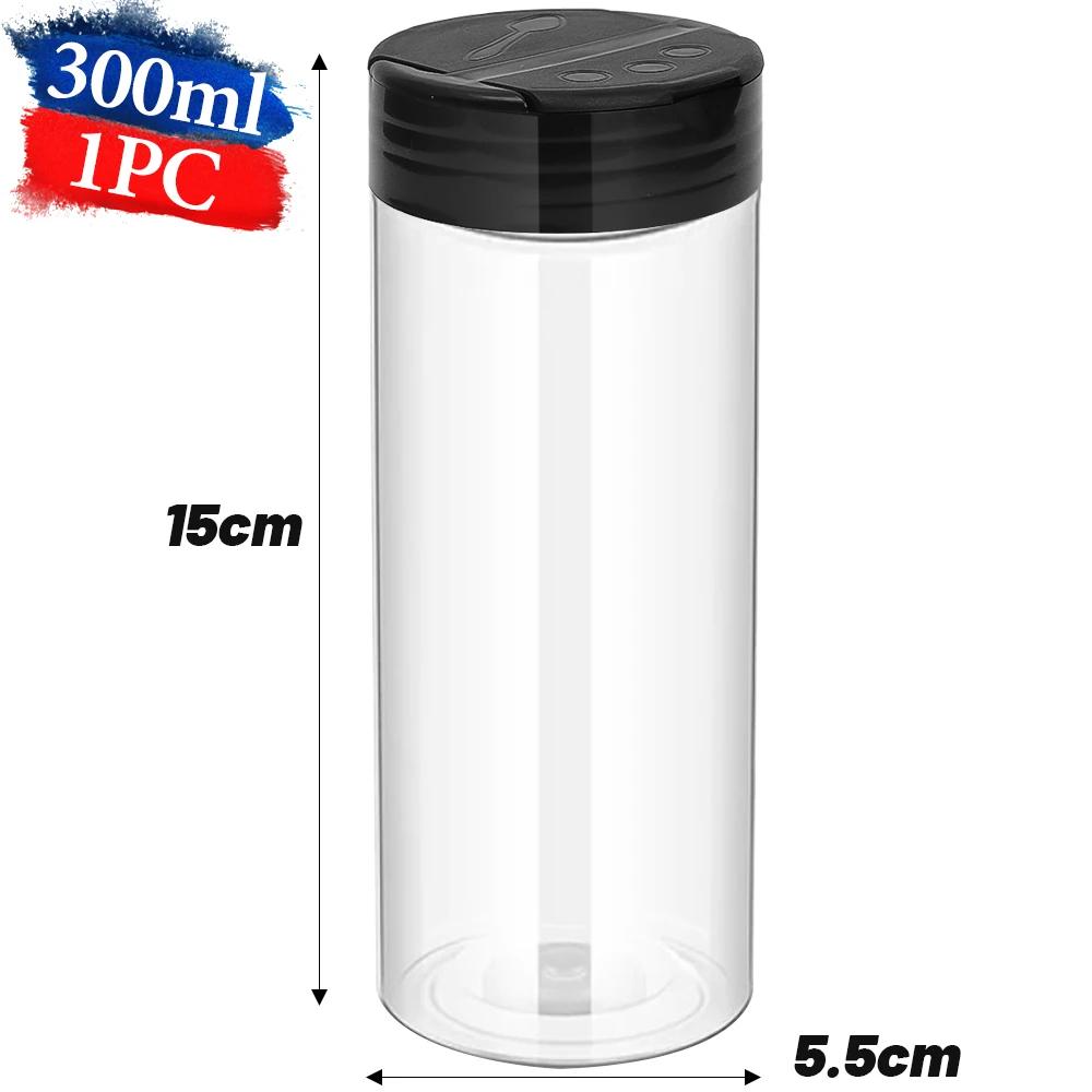 Transparent Seasoning Jars with Shaker Lids Salt Pepper Shaker Bottles Spices Condiment Storage Boxes Powder Storage Container
