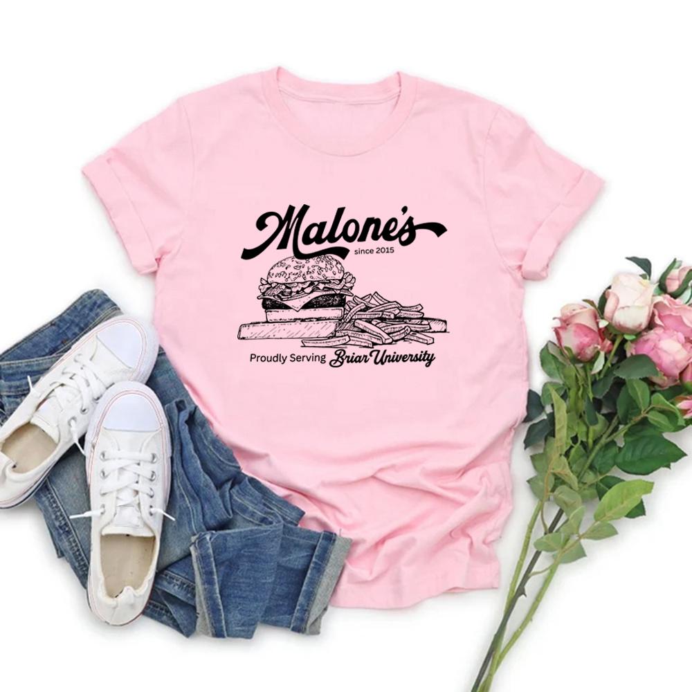 Malones Seit 2015 Briar University T-Shirt Hockey Romanze T-Shirt Beste Burger T-Shirt Vintage Kurzarm T-Shirts Bücherwurm Geschenk