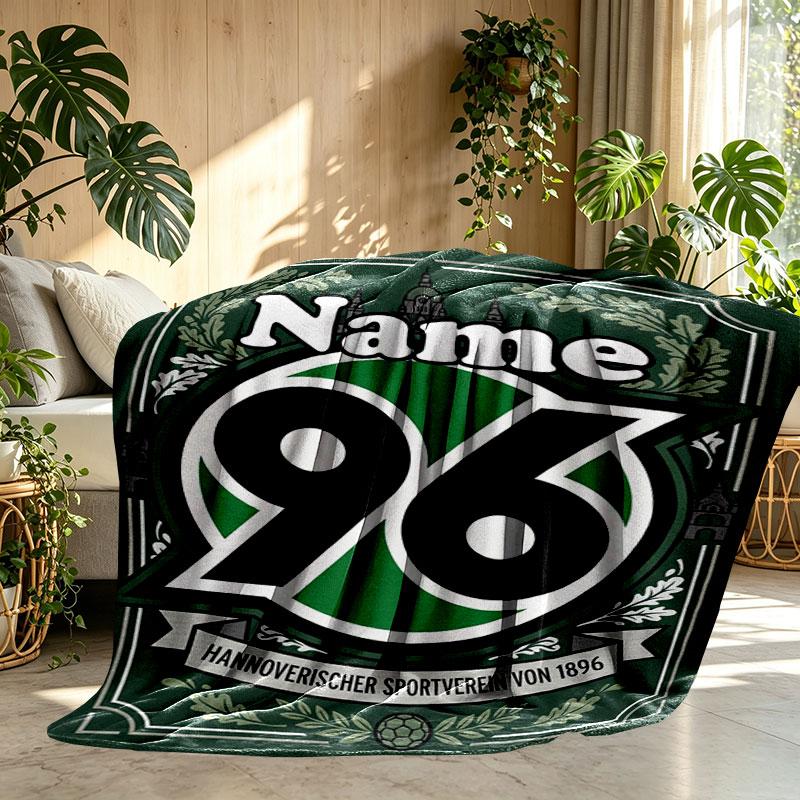 Custom Name Personalized Hannover 96 Football Print Blanket, Home Decor, Bedroom, Sofa, Camping, Couch, Gifts for Birthday Christmas