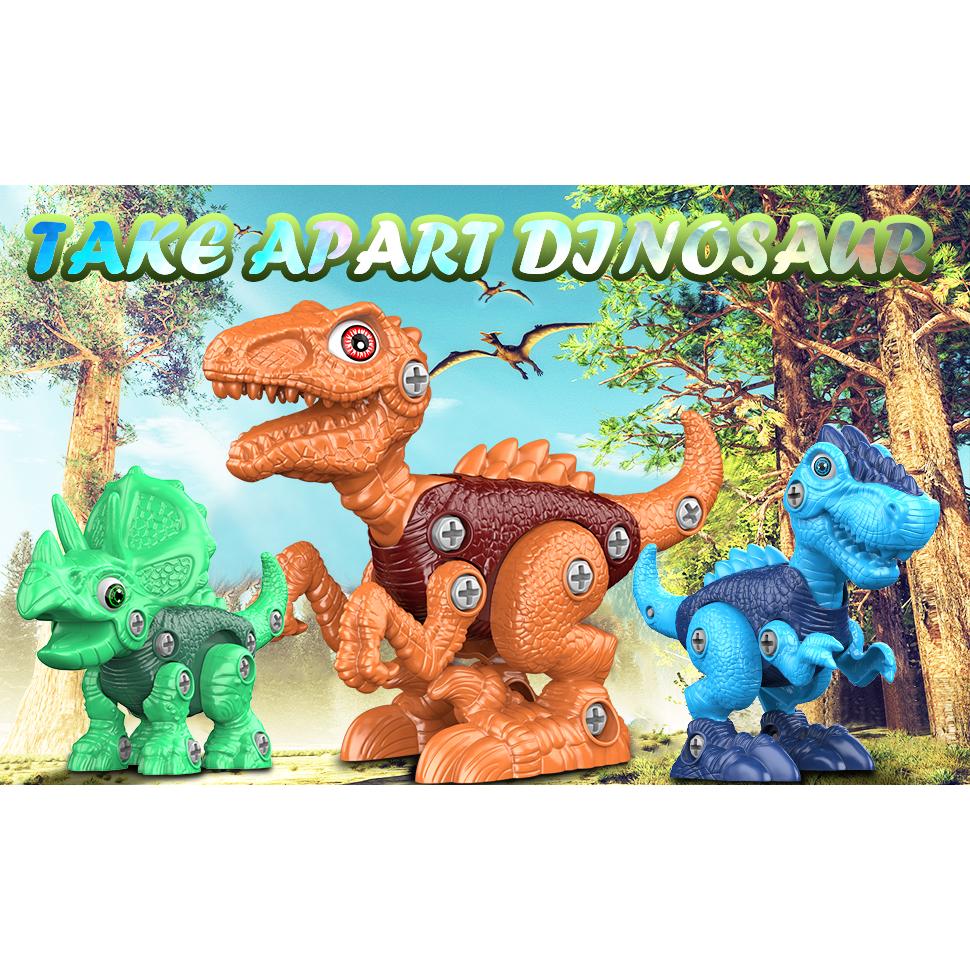 Zabawki dinozaurów, zabawki dinozaurów na części, konstrukcja łodygi zabawki dla dzieci z wiertarką elektryczną, zabawki urodzinowe i świąteczne prezenty dla chłopców dzieci 3 4 5 6 7+