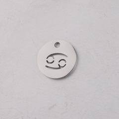 B4838 12mm Zodiac Style Charm 14k Gold Plated Stainless Steel Charm logo Custom Pendant for Jewelry Diy