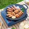Padella per grigliare Coreana Rotonda Antiaderente Piastra per Barbecue da Esterno Viaggio Campeggio Padella per friggere Piastra per Uso Domestico Accessori per Barbecue