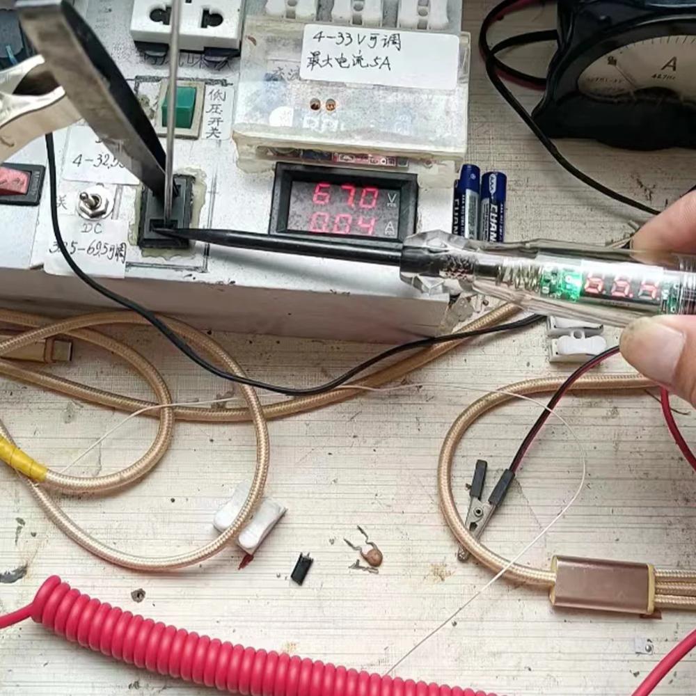 6V/12V/24V Automotive Circuit Test Pen LED Digital Voltage Display Long Probe Circuit Detector Check Vehicle Circuit Telescoping