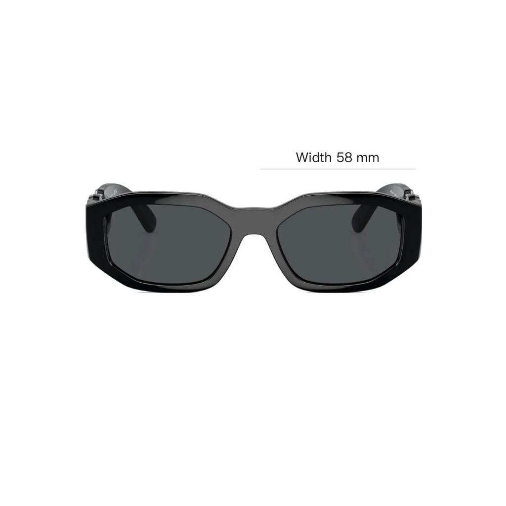Versace Side Logo Oversized Frame Irregular Shape Sunglasses Men sunglasses Black VE4361542287