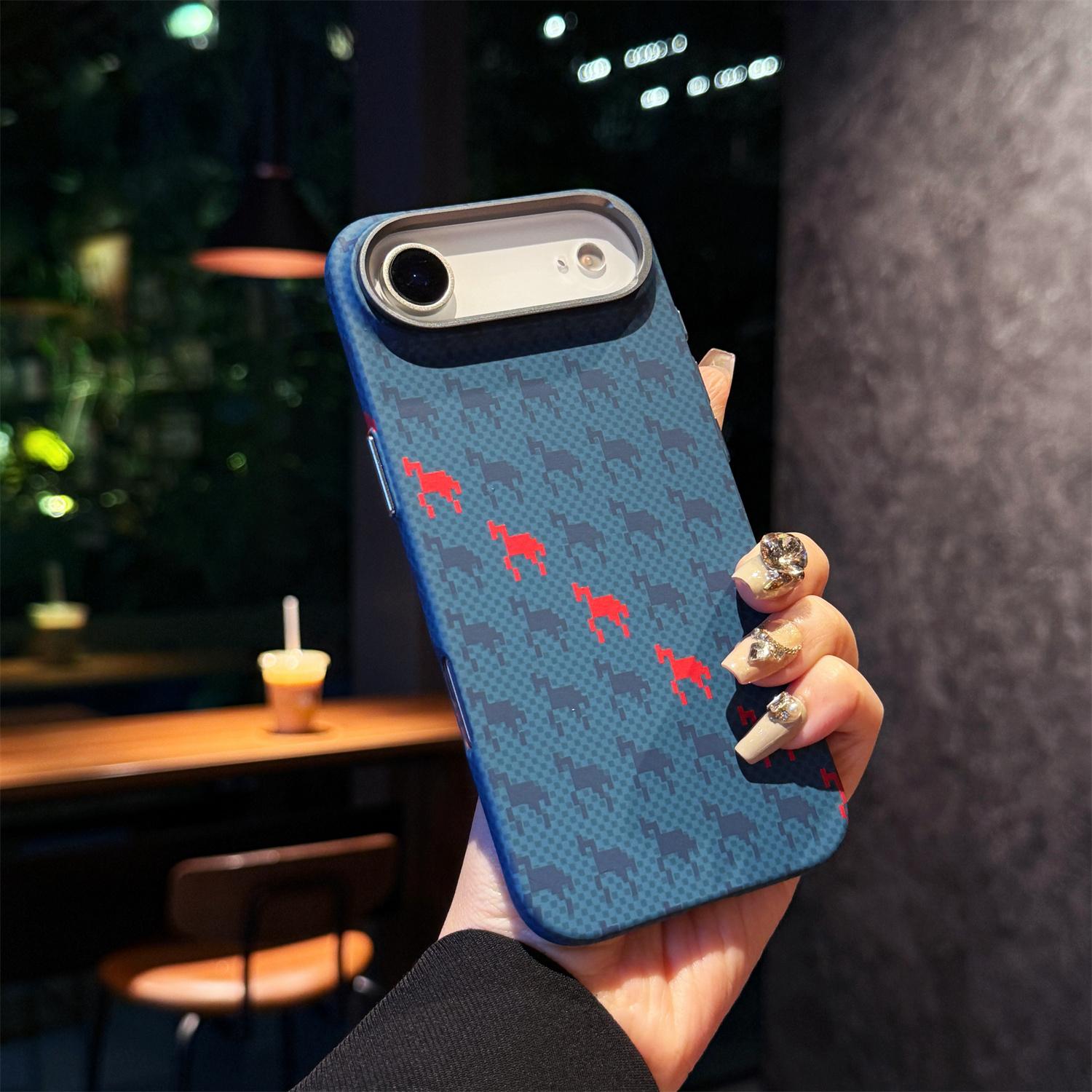 

Trendy Kalver Texture Magnetic Case For iPhone 17 Air 16 15 Pro Max Ultrathin Cover Skin-Friendly Touch Personality Shell iPhone17 синий