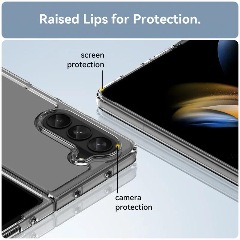 Colorfull Acrylic Transparent TPU Flpd Phone Case for Samsung Galaxy Z Fold 6 5 4 3 5G Z Fold6 Flip6 Anti-fingerprint Back Case