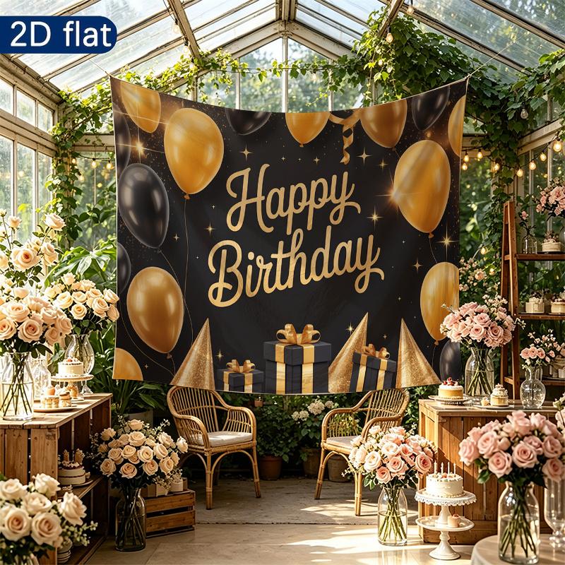 Party Backdrop Happy Birthday Birthday Wedding Balloon Black Photo Booth Background Front Door Decor