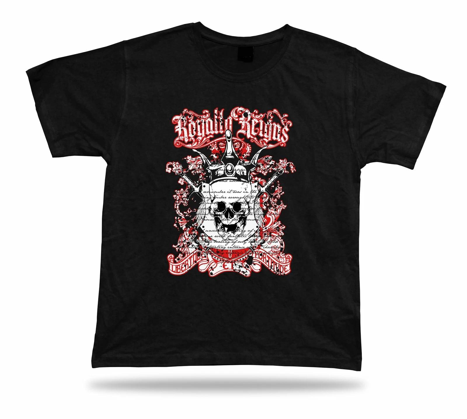 Tshirt Tee Shirt Birthday Gift Idea Royal Reigns Skull Crown Emblam Heraldry 2XL