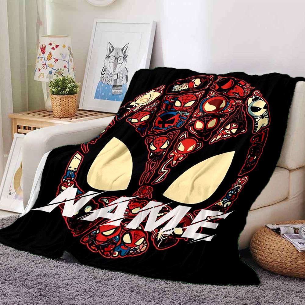 Custom Name Spider-Man Mask blanket for Couch & Bed, Plush Cozy Fuzzy Blanket Super Soft & Warm Blankets for Fall and Winter. 090818