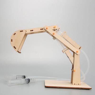 DIY Wooden Hydraulic Excavator Model, Children's Toy, Wooden Handmade Materials, Scientific Experiment, Steam Small Maker
