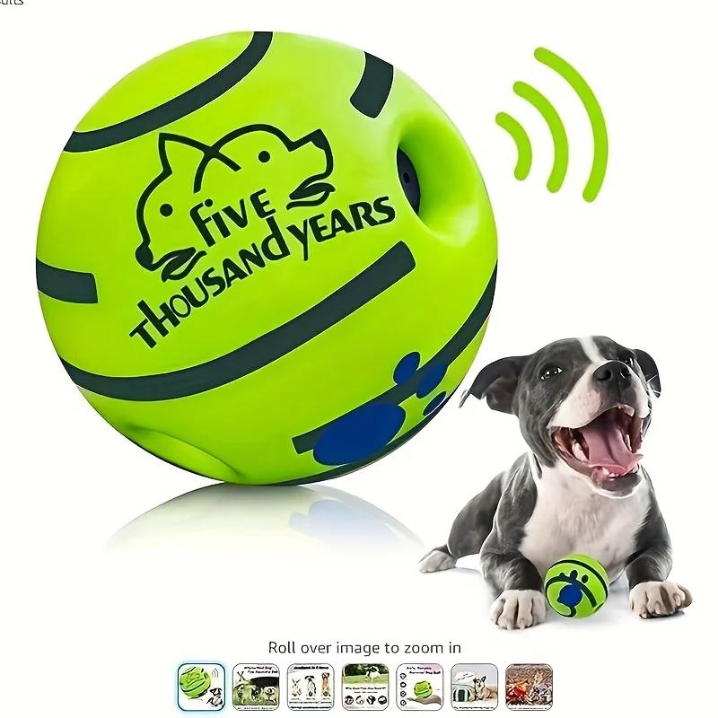Durable Wear Resistant Light Sound Wobble Dog Toy Natural Sound When Rolling Interactive Focus Improving Pet Toy