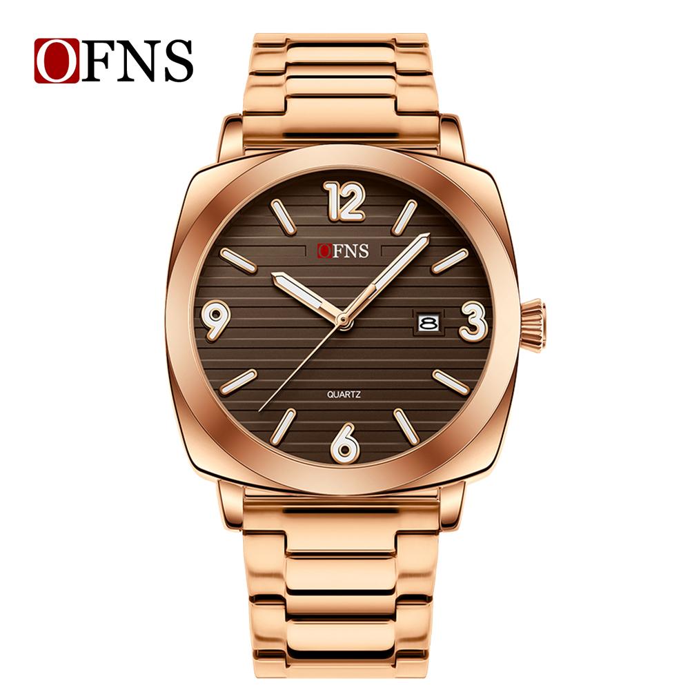 OFNS Fashionable Thin Men's Quartz Watch Waterproof Night Light Single Calendar Simple Ccasual Men's Quartz Watch