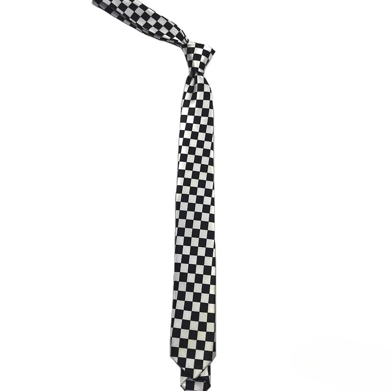 Plaid Korean version neck tie casual narrow version 5cm college style creative tie men's leopard print casual funny neck ties