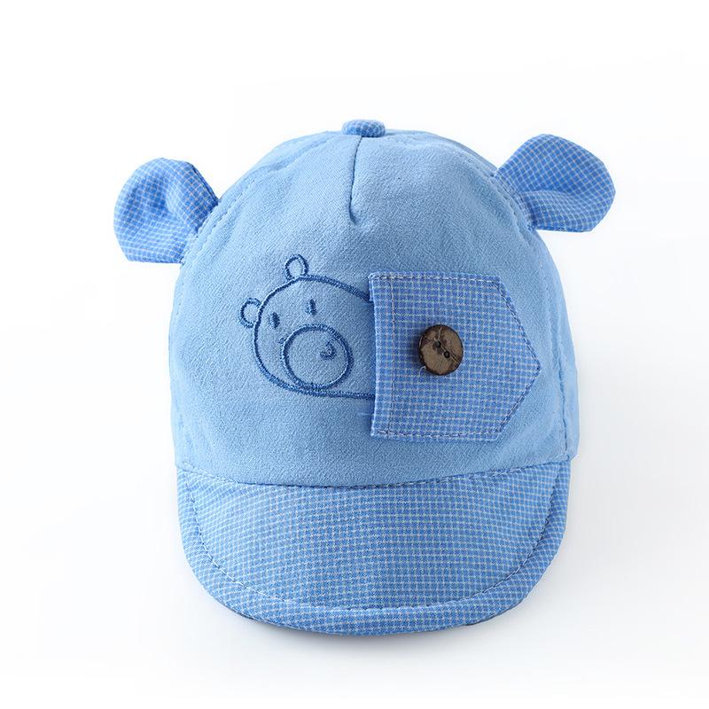 Summer Cute Cartoon Bear Baby Kids Hats Boys Girls Children Outdoor Sunshade Breathable Hats Sun Caps