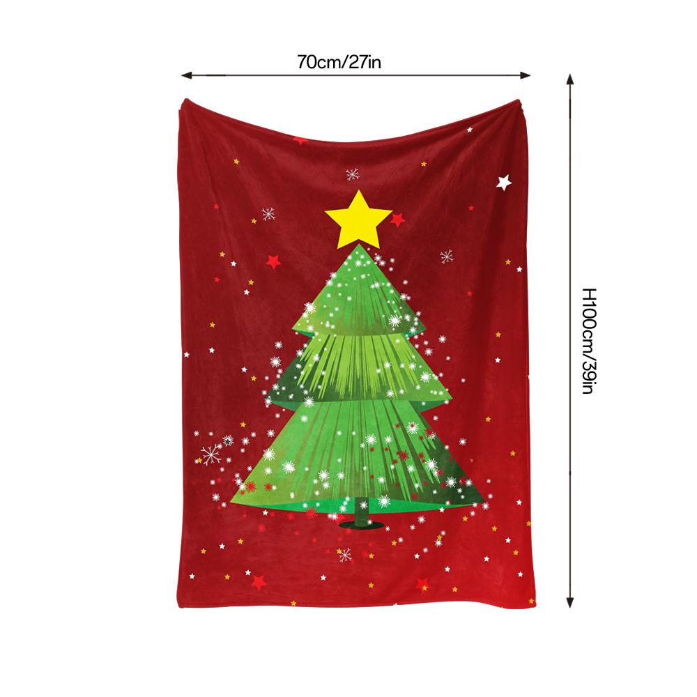 Tuniu Plush Cozy Throw Blanket with Christmas Tree Print for Sofa Bed Bedroom Home Decoration