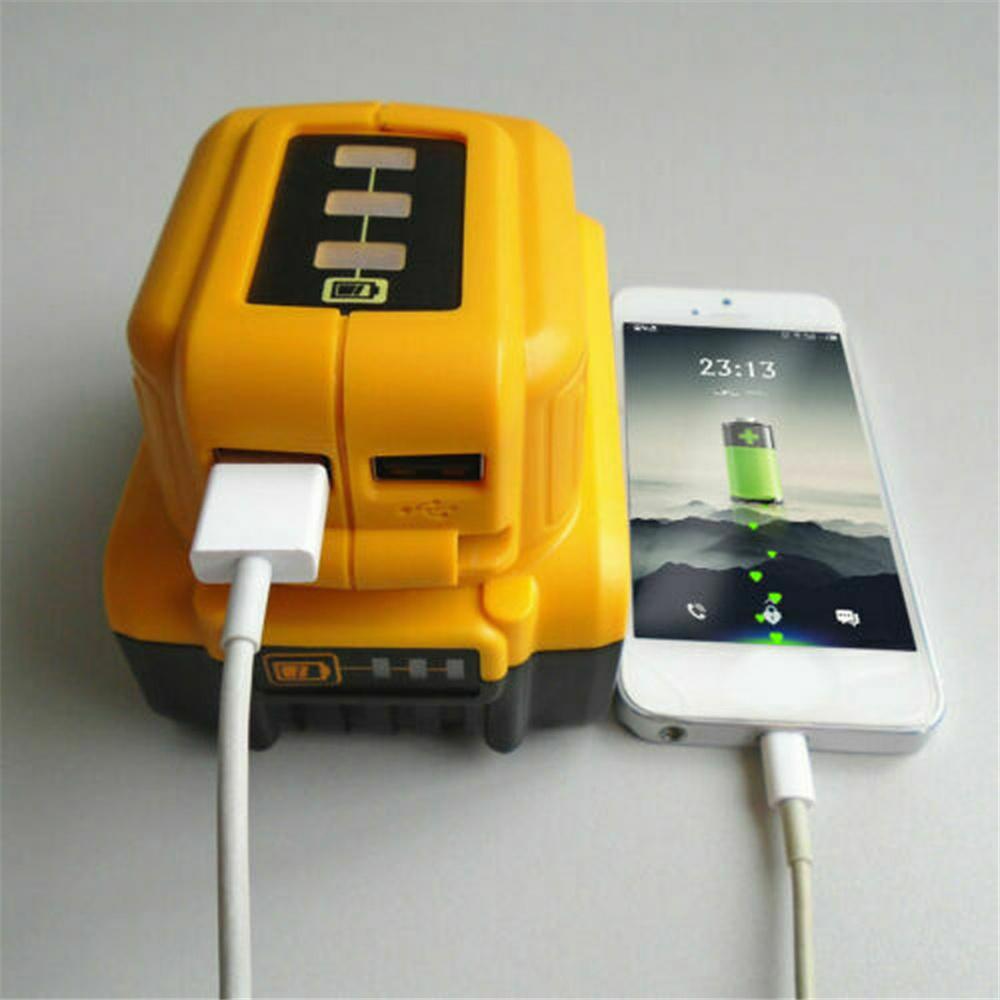 12V-18V USB Charger Power Source li-Ion Battery Adapter for DEWALT DCB090