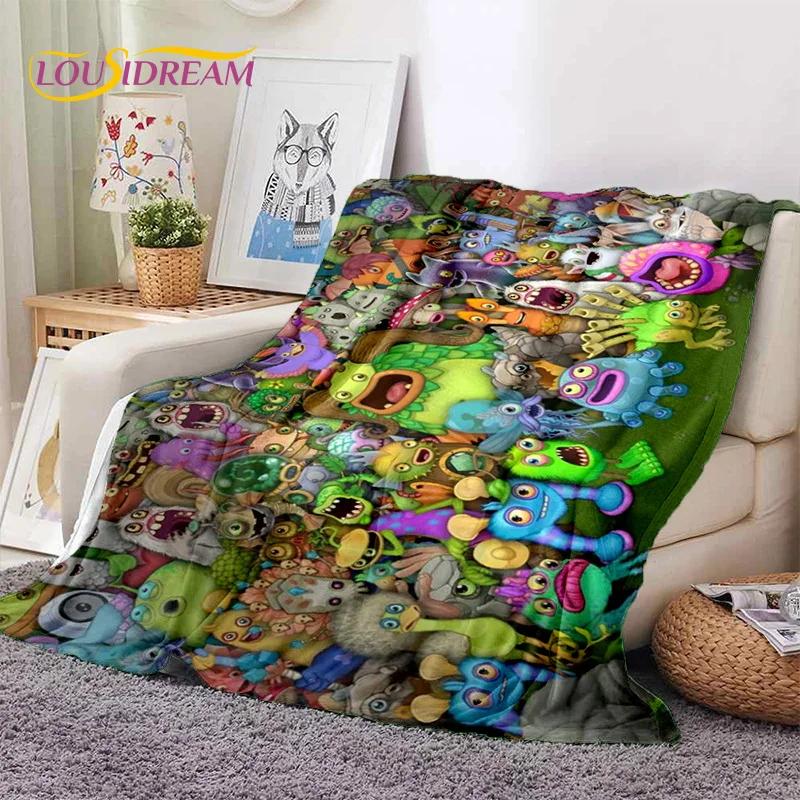 Game My Singing Monsters Cartoon Soft Blankets,Keep Warm Throw Blanket Comfortable Blanket for Picnic Beds Sofa Home Bedroom Kid