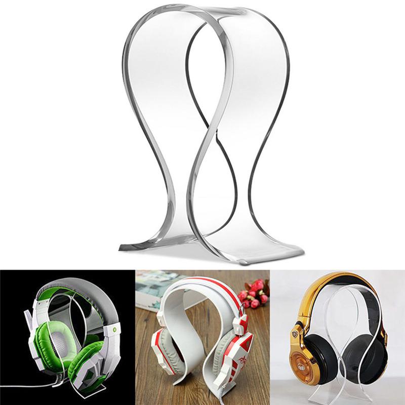 Acrylic Earphone Headset Desk Display Stand Hanger Holder For Headphone