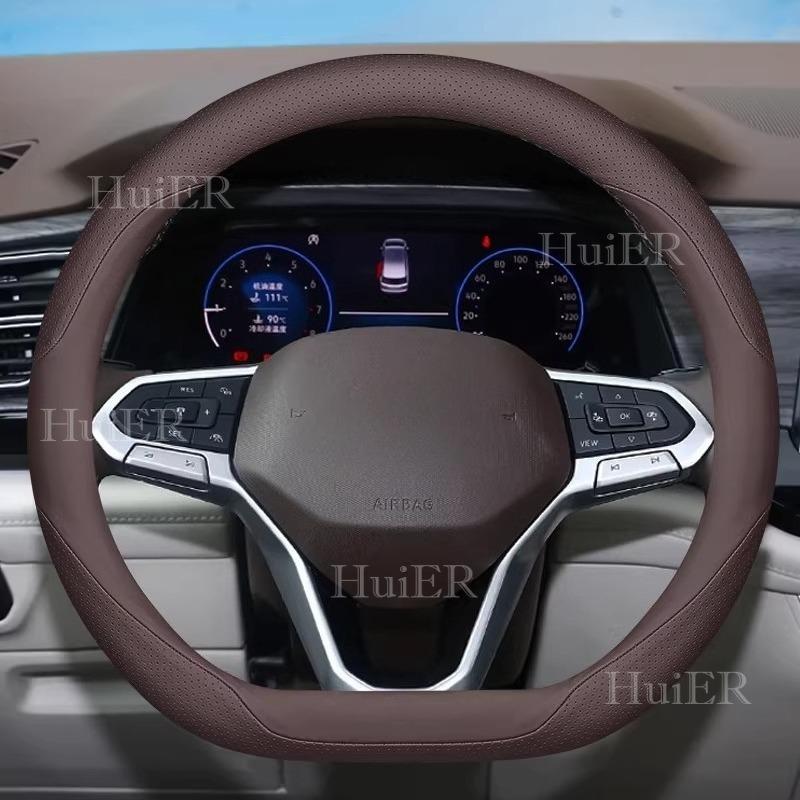 New For VW Volkswagen Nivus D Type Flat Bottom Steering Wheel Cover Breathable Anti-Sweat Auto Decoration Interior Accessories