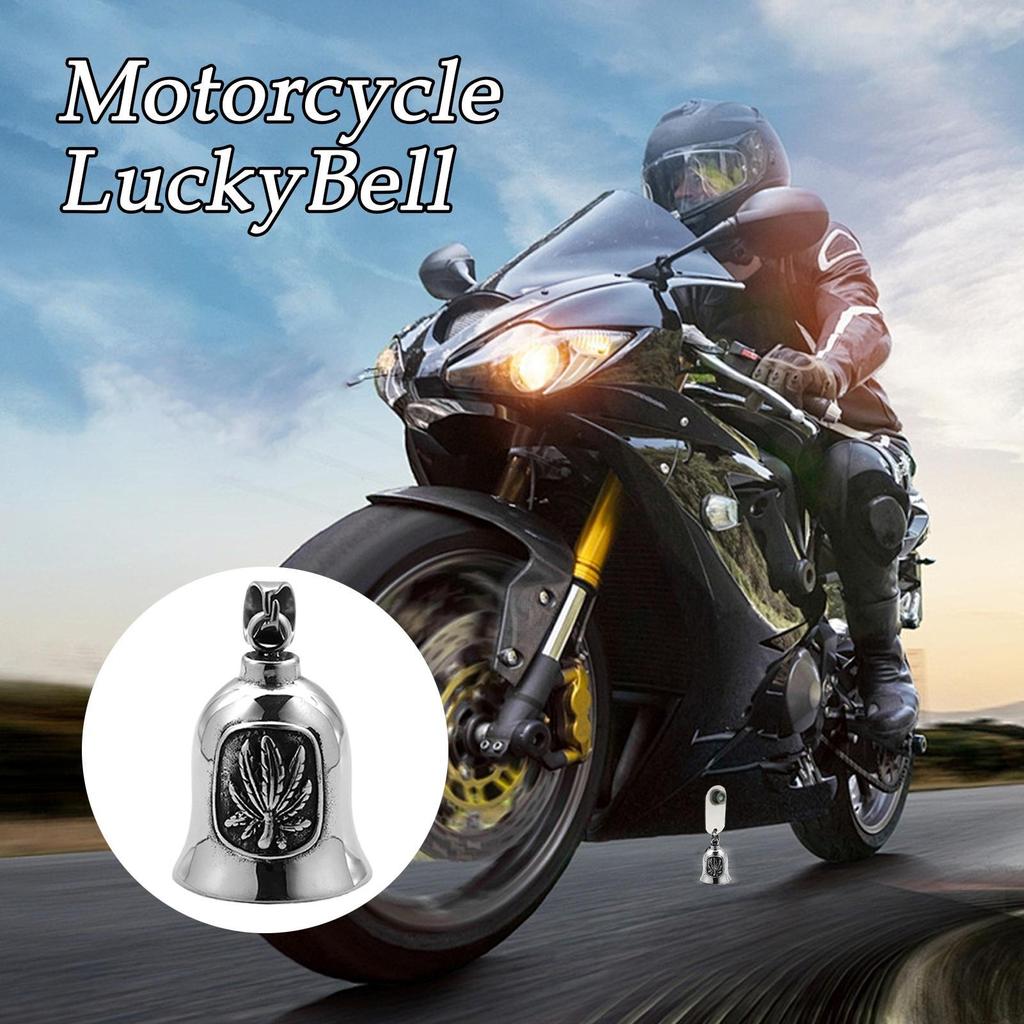 Motorcycle Bell Good Luck Motorcycle Riding Bell Maple Leaves Design Clear Sound Punk Art For Urban-Commuting Cruising Adventure
