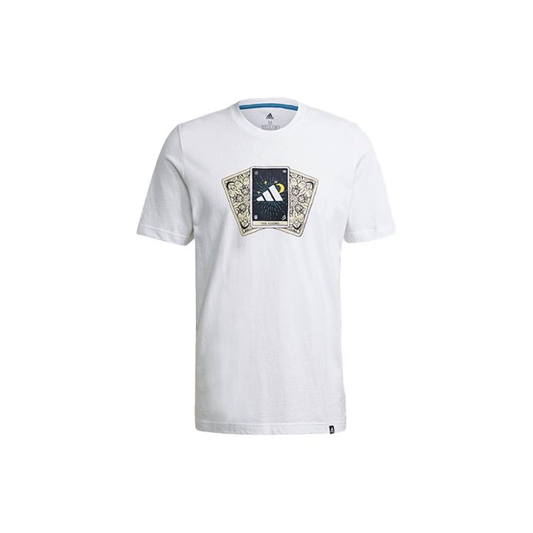 adidas Tarot Bos M Printing Sports Round Neck Short Sleeve White Men s GN8179 XXL