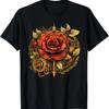 Steampunk Rose Flower Plant Gardening Floral T-Shirt
