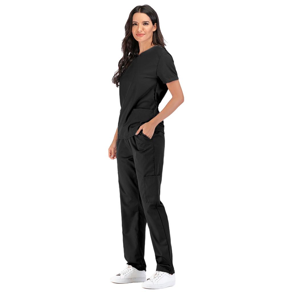 Women Short Sleeve V-neck Topss+Pants 