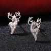 Creative Elk Shaped Stud Earrings Female Silver Color Animal Earring Dance Party Stylish Women Accessories Trendy Jewelry