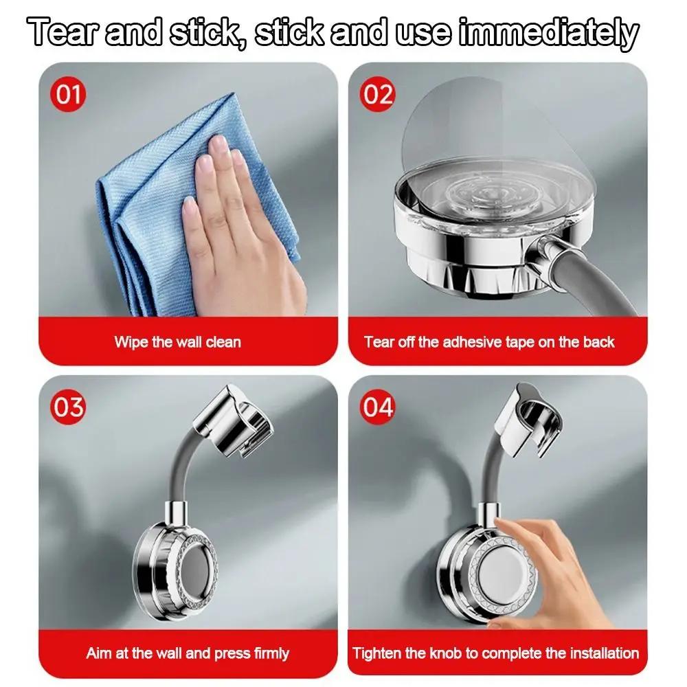 Creative Adjustable Shower Head Holder Suction Cup Wall Mounted Handheld Sprayer Support Showerhead Bracket Bathroom Accessories