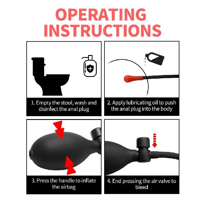 Silicone Expandable Inflatable Anal Pulg Vagina Massager Dilator Butt Pulg BDSM Sex Toy for Men