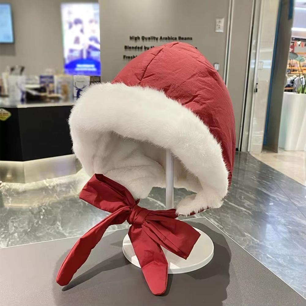 

Потовщена шапка-навушники з ремінцями, шапка для захисту вух, високоякісні шапки-вушанки для жінок червоний