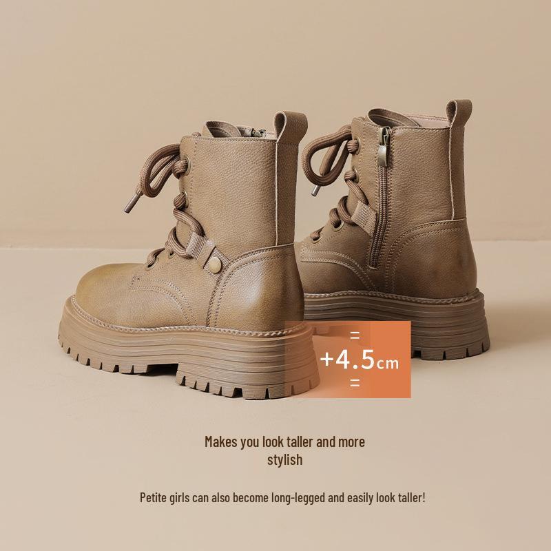 Augusden Damen Retro Martin Stiefel 2025 - Herbst Stiefeletten mit dicken Sohlen, Britischer Stil.