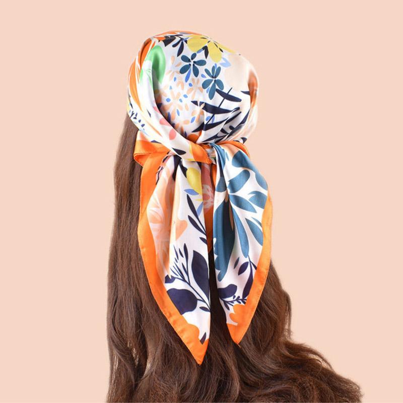Women Silk Scarf Summer Hair Scarf Silk Satin Neckerchief Female Hair Ties Headband Hair Ornament Woman Bandana Bag Scarves