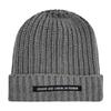 Casual And Unique By Fenrun Letter Print Knitted Hat Thick Striped Warm Cap