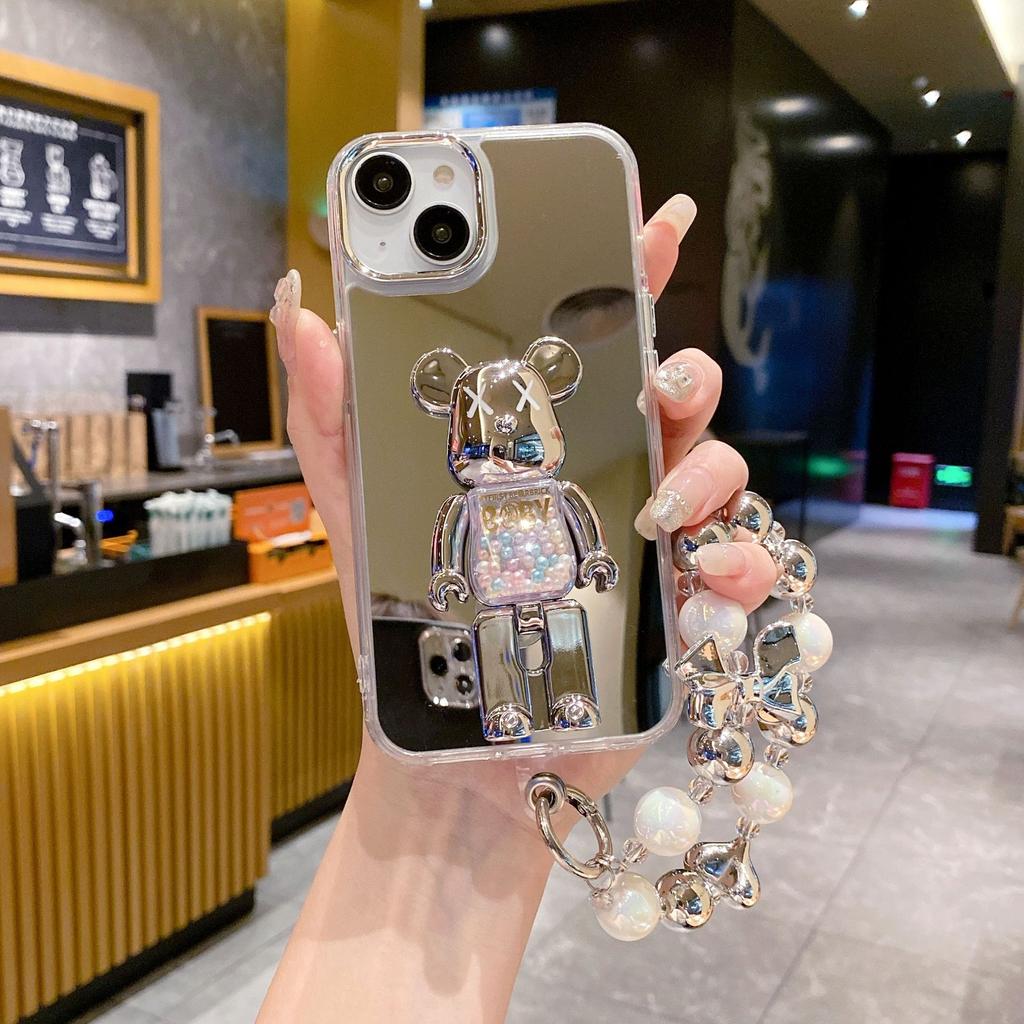 Acrylic Mirror Apple 15 16 Protective Cover Mirror Material Shell 11 Beads 16 ProiPhone13 Mobile Phone Case