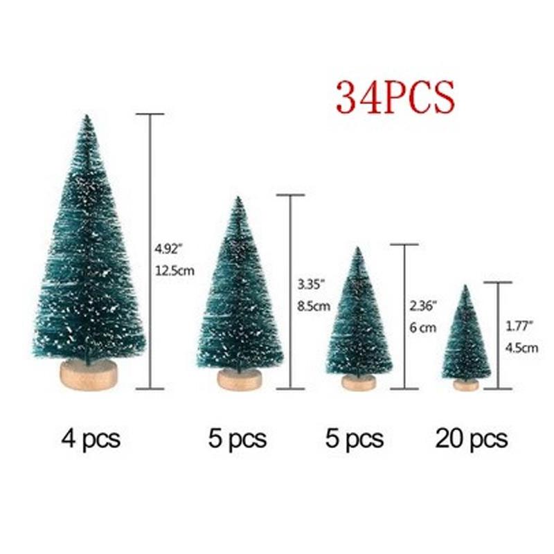 8/12pcs Mini Wooden Christmas Trees Artificial Christmas Tree For Xmas Tabletop Ornaments Christmas Decorations 2025 Navidad