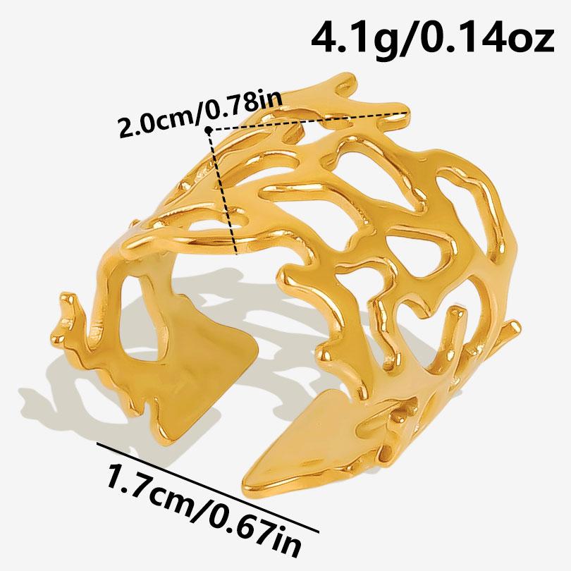 1/6pcs Plant Ring Ginkgo Leaf Tulip Flower Stainless Steel Open Adjustable Rings For Women Men Jewelry Personality Ring Anillos