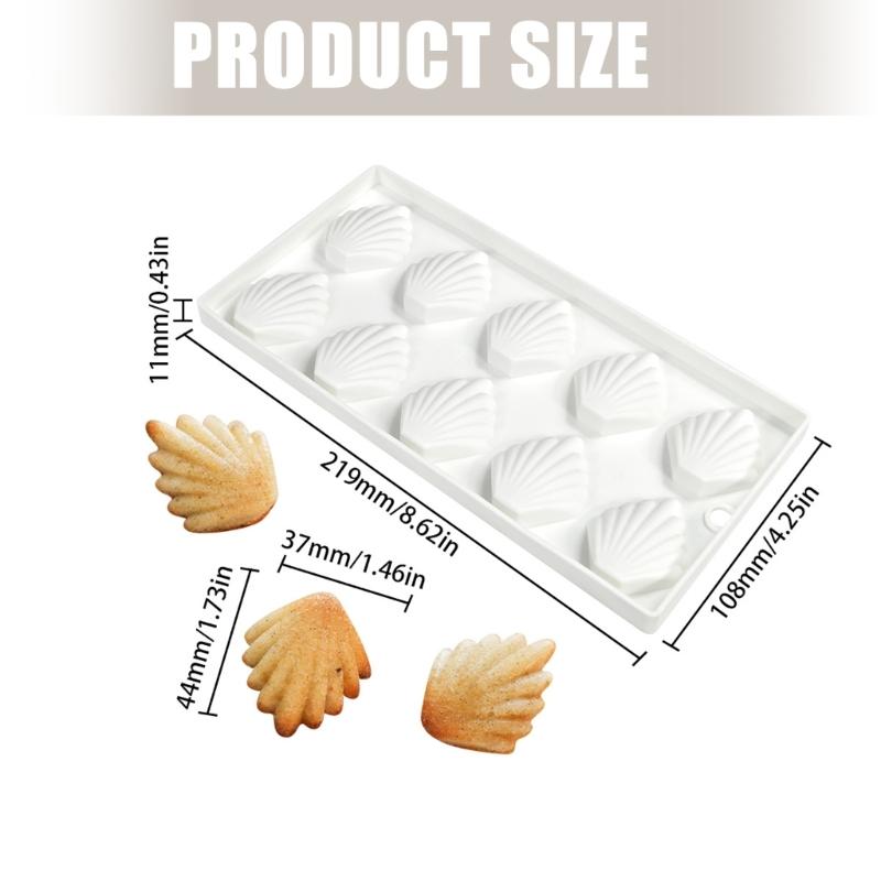 10 Mulden Silikon Dessertformen Flexibles Muscheldesign Madeleines Dessert Keksbackform Für Müheloses Entformen