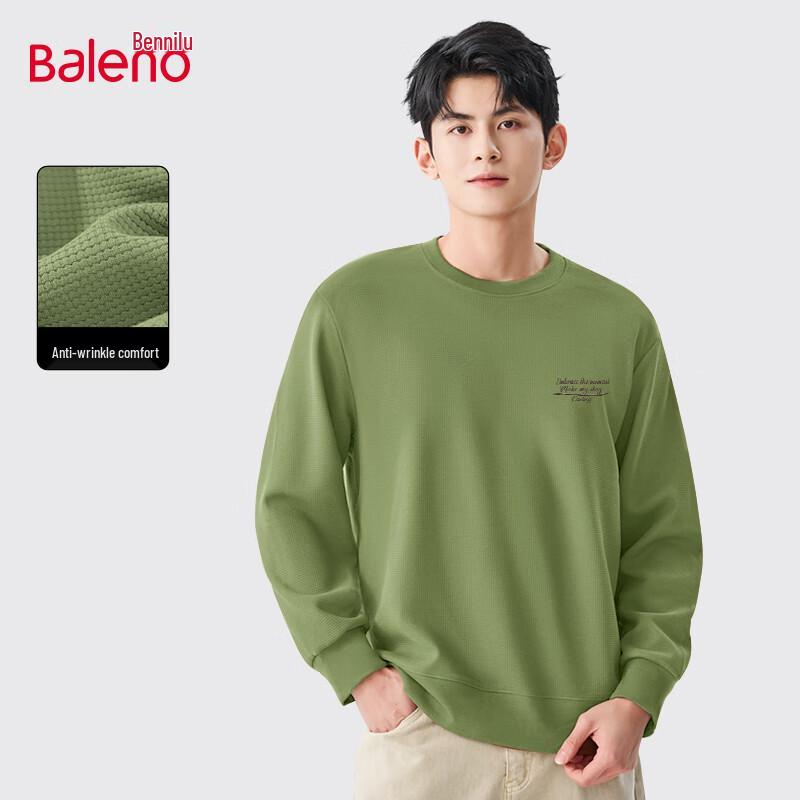 Baleno Men's Waffle Knit Crew Neck Sweatshirt