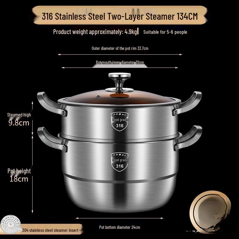 Wutuo 316 Stainless Steel European Steamer