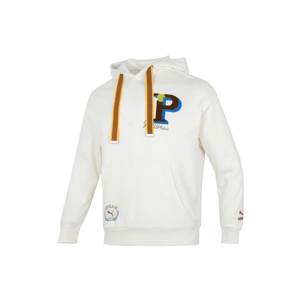 Puma Letter Print Drawstring Hooded Casual Long Sleeve Sweatshirt Unisex Sweatshirt White 625801-65