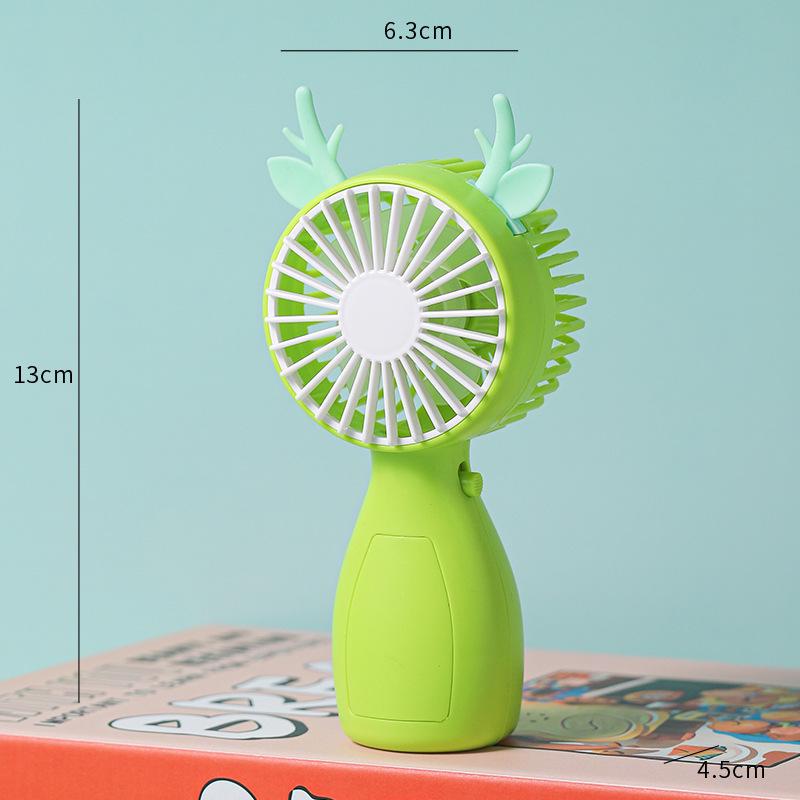 

2025 New Hot-Selling Student Cartoon Handheld USB Fan with Large Lithium Battery and Lanyard 6.5*4.6*13.5 cm
