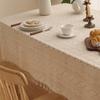 Nappe Bohème en Dentelle Coton et Lin Style Littéraire Pastoral Nappe de Table à Manger Évidée Ménage Luxe Léger Meilleure Vente
