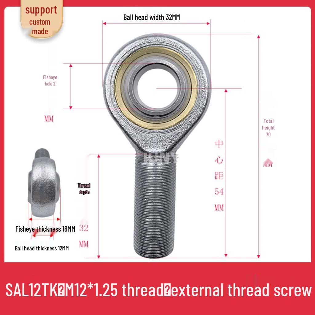 Spherical Plain Bearings: Universal Joint Ball Joint Rod End, Internal SI, External SA, Sizes 5-40