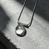 Lightweight Necklace Ring, Alloy and Resin Fashion Jewelry with Clear Colorless Centerpiece for Workwear, Date, and Party Outfits