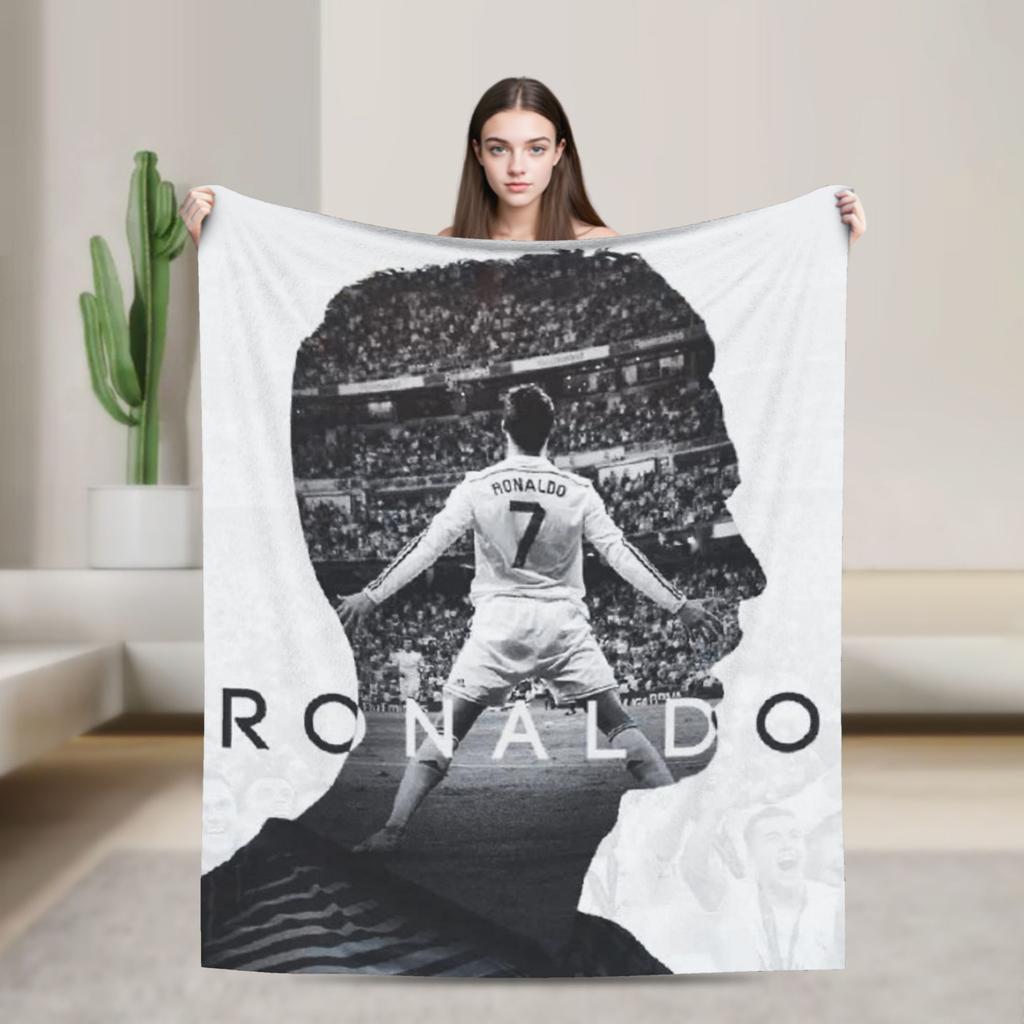 Football CR7 Blankets Coral Fleece Plush Ronaldos Ultra-Soft Throw Blanket for Outdoor Travel Bedspread