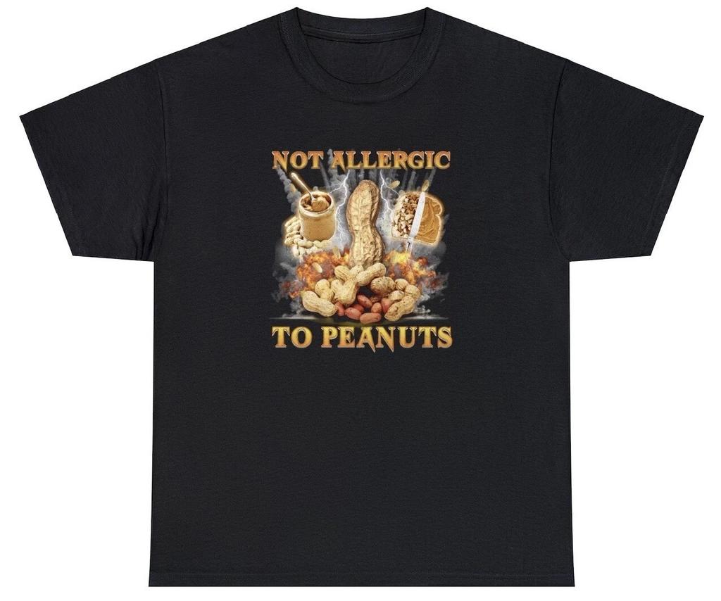 Allergic To Peanuts T Shirt Funny Butter Allergy Sufferers Lovers Shirt