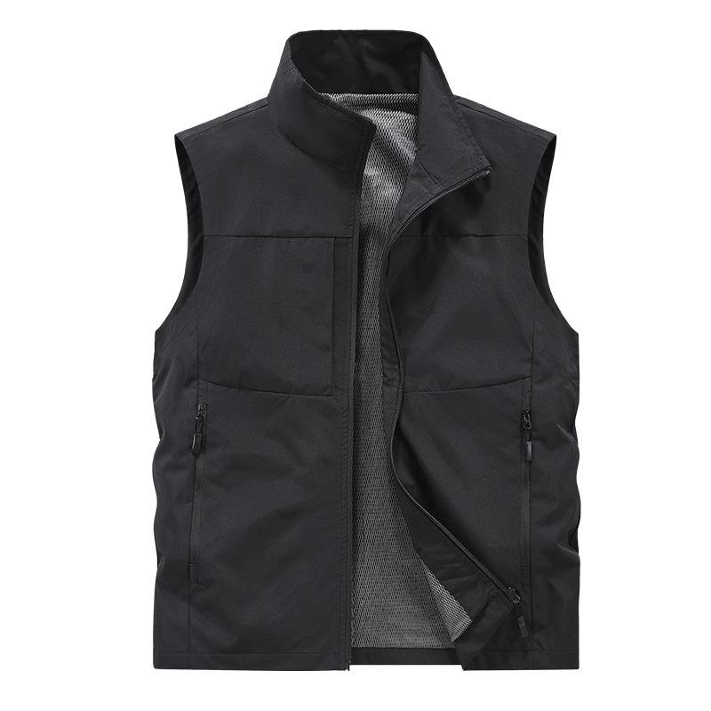 2025 Men Waistcoat Leisure Solid Sleeveless Jacket Young Middle-Aged Photography Fishing Casual Vest Male Summer Vests