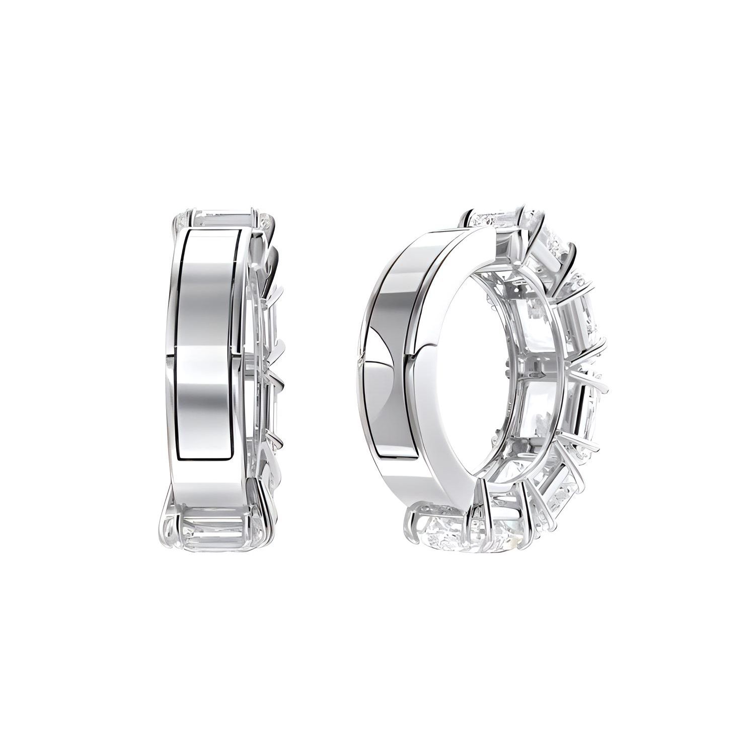 Swarovski Clip-On Earrings Square Cut Women earrings Silver 5654557 Silver,F