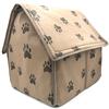 Small Dog House Nest Paw Print Portable Detachable Dog Cat Sleeping House for Your Pet